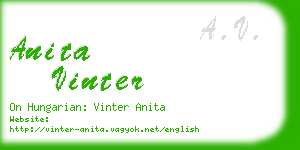 anita vinter business card